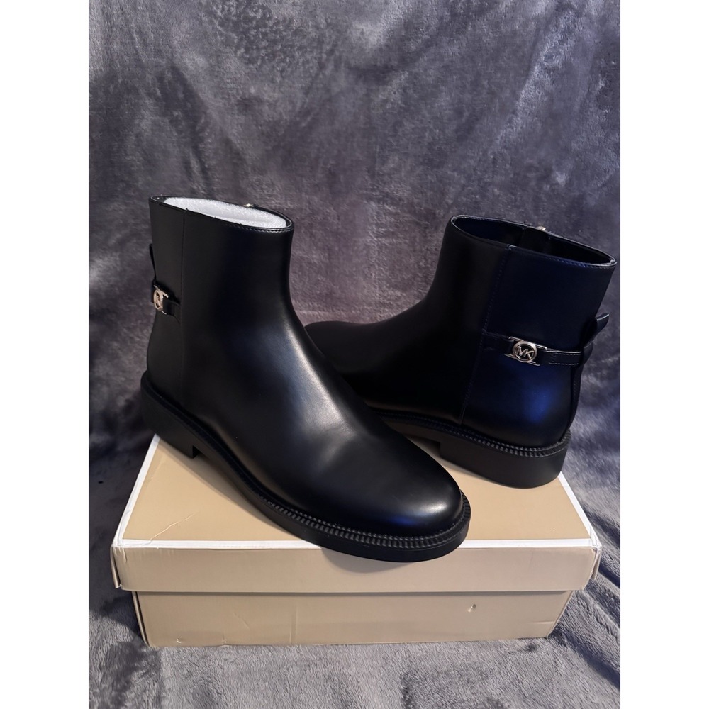NIB ❤️ Michael Kors Mandy Boots Women Size 7M MSRP $150 Black Faux Leather Ankle - Picture 11 of 11